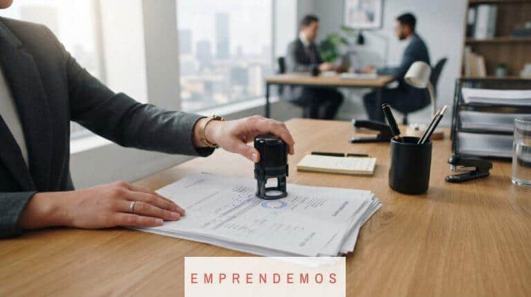 Sello automático utilizado en documentación de empresa