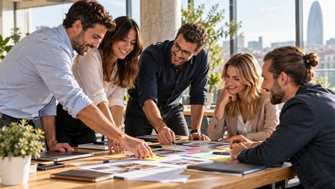 Equipo participando en una jornada de team building para empresas